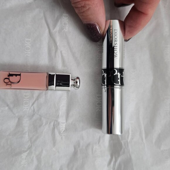 NEW Dior Denim Cosmetic Bag Blue with Dior Addict Lip Maximizer and Diorshow Mas - Picture 6 of 6